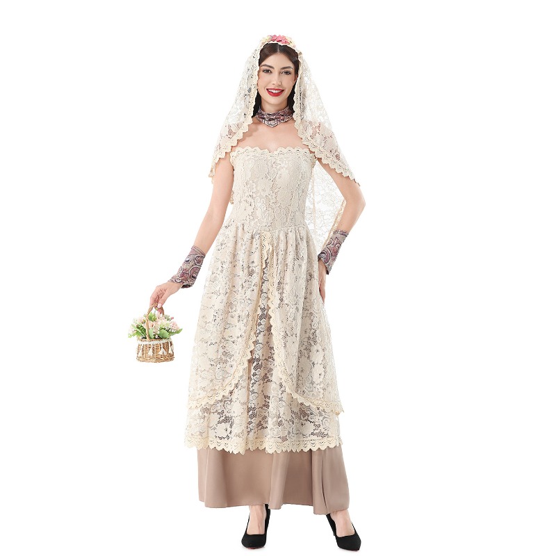 Women Vintage Lace Maxi Dress  - đánh giá và giá Lace Dress