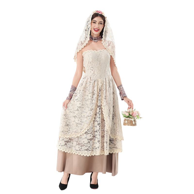 Women Vintage Lace Maxi Dress  - đánh giá và giá Lace Dress