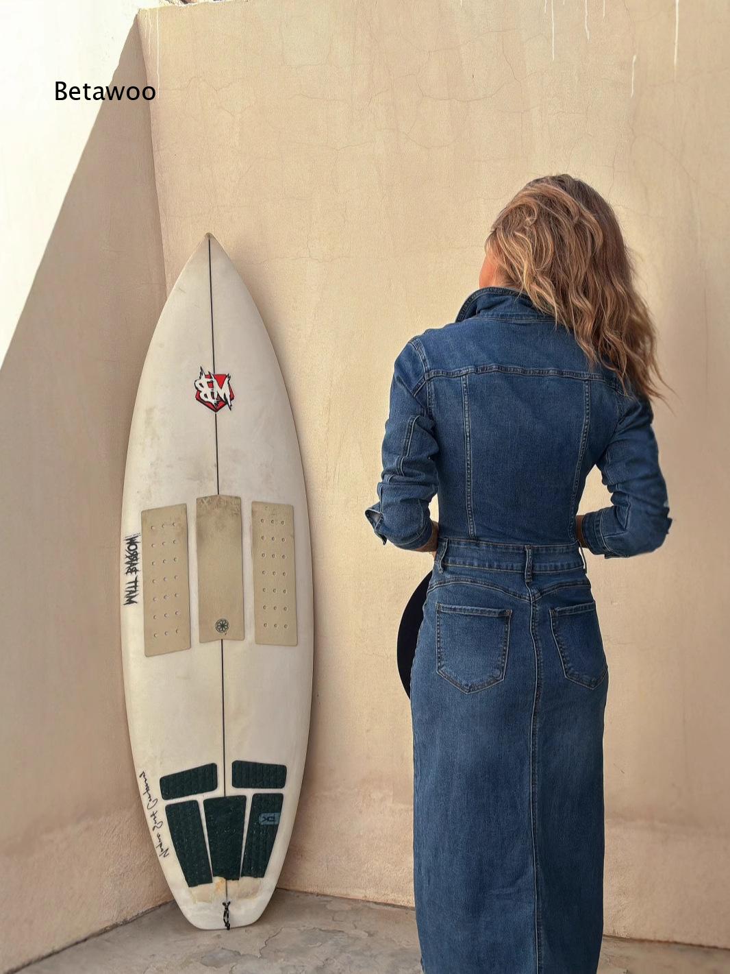 Black Denim Midi Dress For Wom - đánh giá và giá Midi Dress