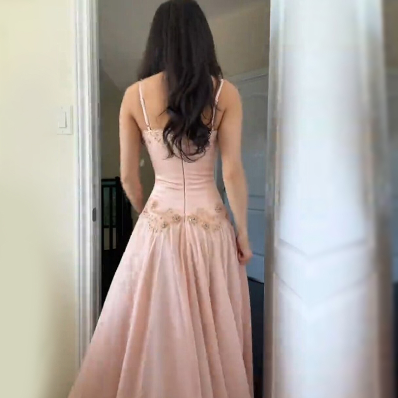 Elegant V-Neck Pink Strapless  - đánh giá và giá Evening Gown
